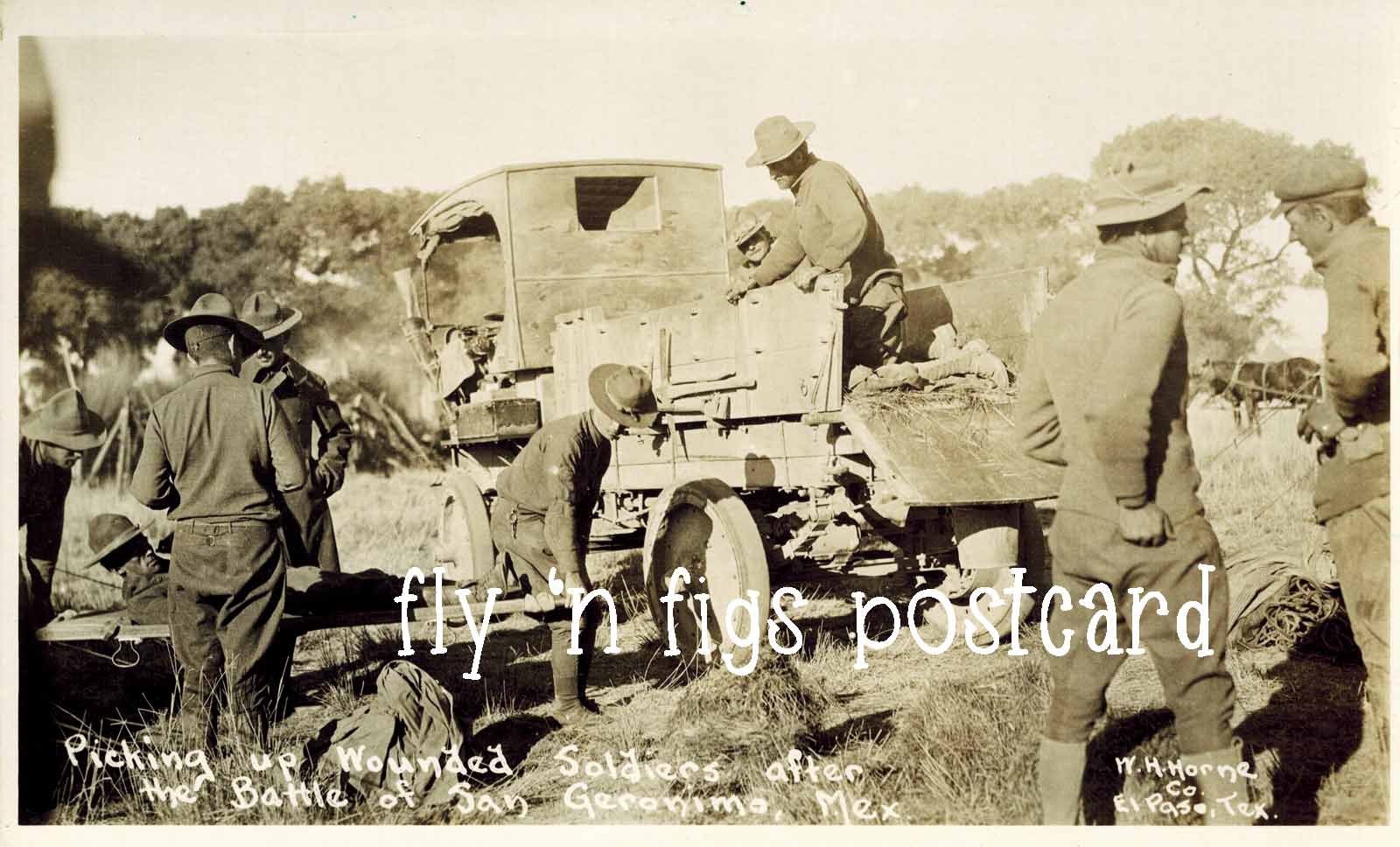 Border War Punitive Expedition BATTLE SAN GERONIMO 7TH CAVALRY 1916 RPPC postcar