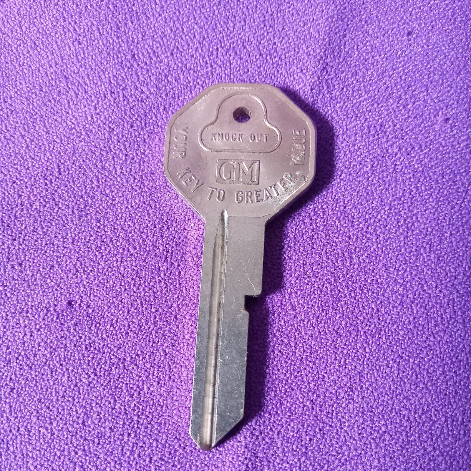 Circa 1960 GM Original Car Key Blank/ Briggs & Stratton/Knock-Out Intact/Rare