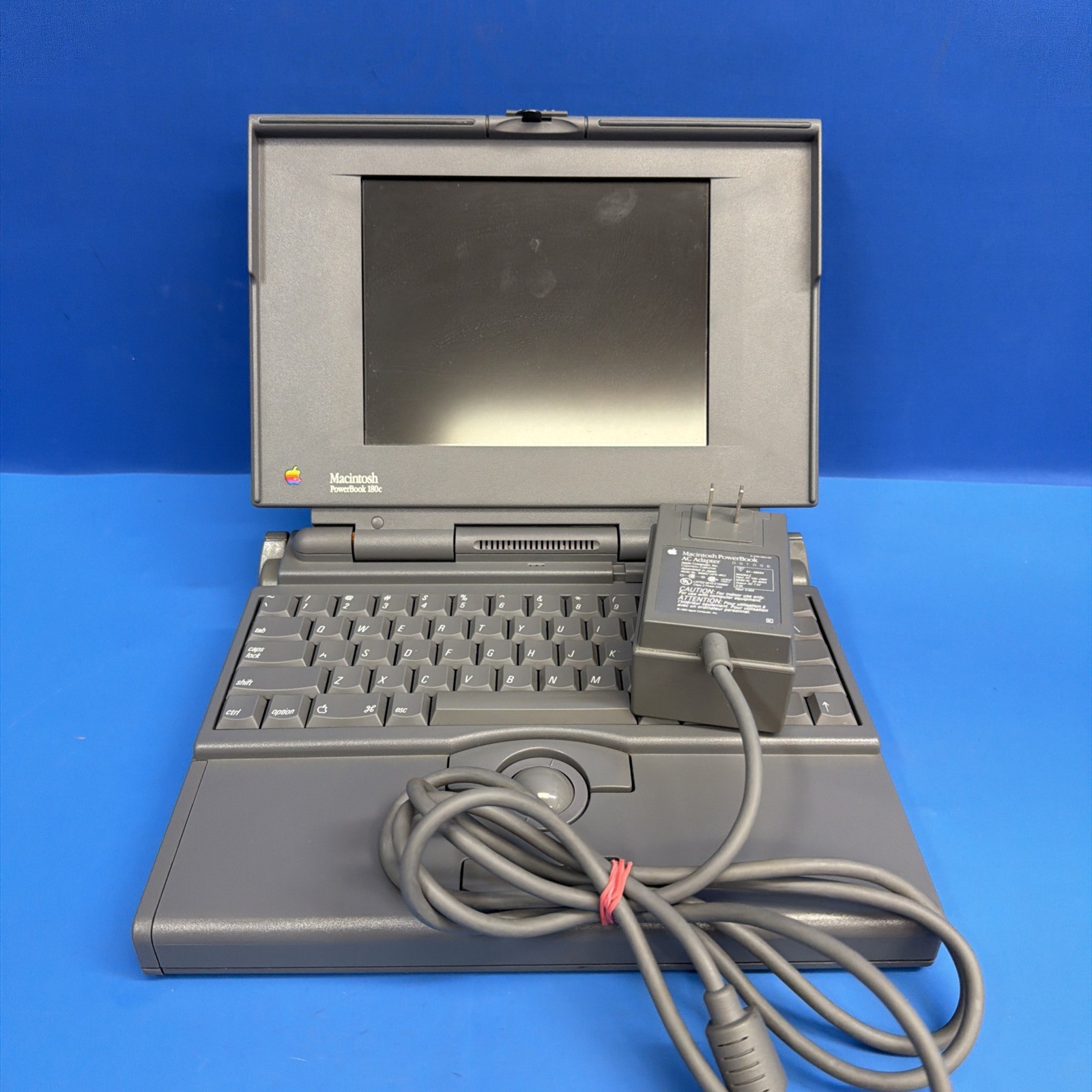Vintage Apple Macintosh PowerBook 180c M7940 w/ AC Adapter For Parts Repair