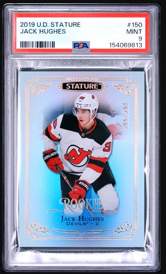 2019-20 Upper Deck Stature JACK HUGHES Rookies #399/399 (RC) PSA 9 MINT 🔥RARE🔥