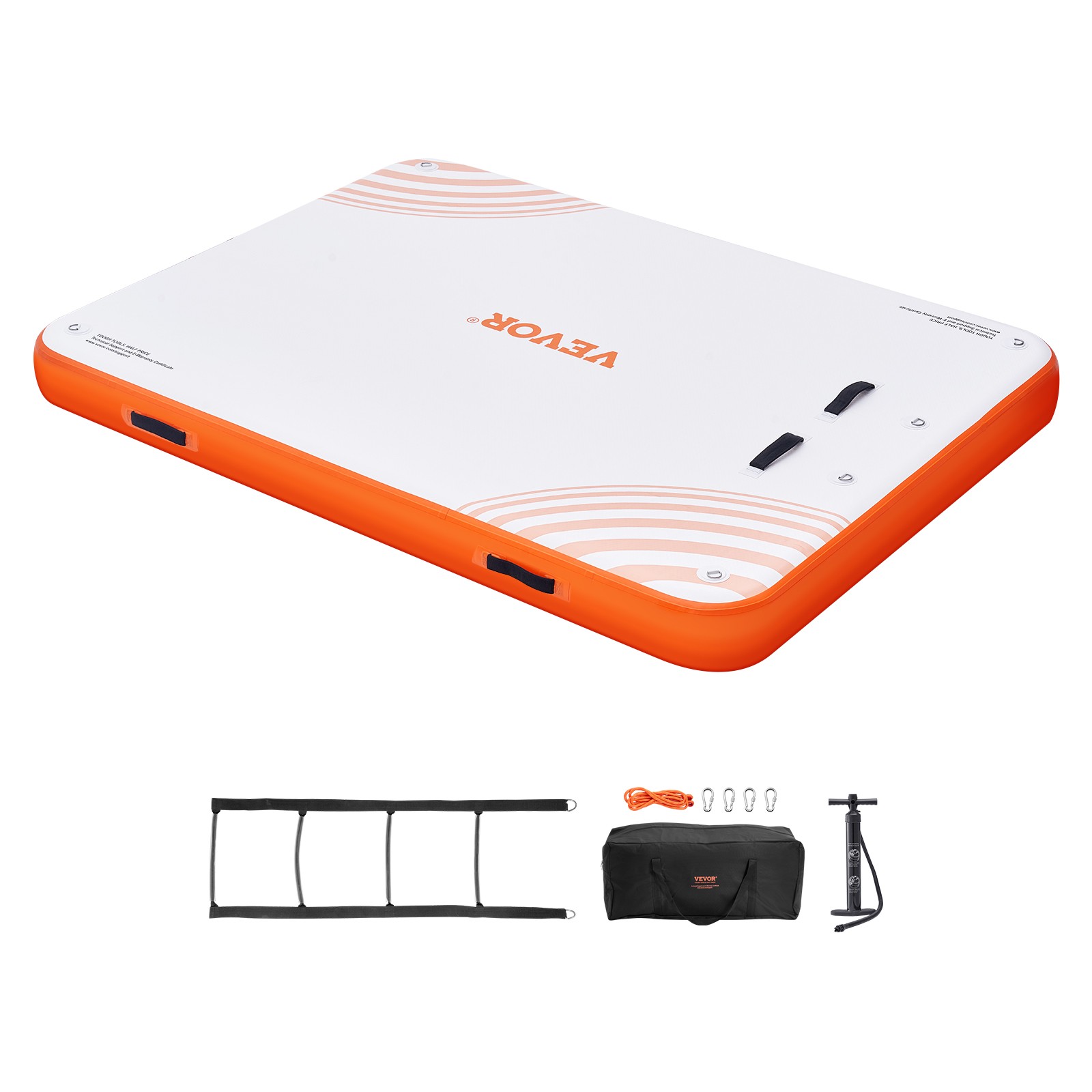 VEVOR Inflatable Floating Dock 8x6FT Inflatable Dock Platform Mat with Ladder