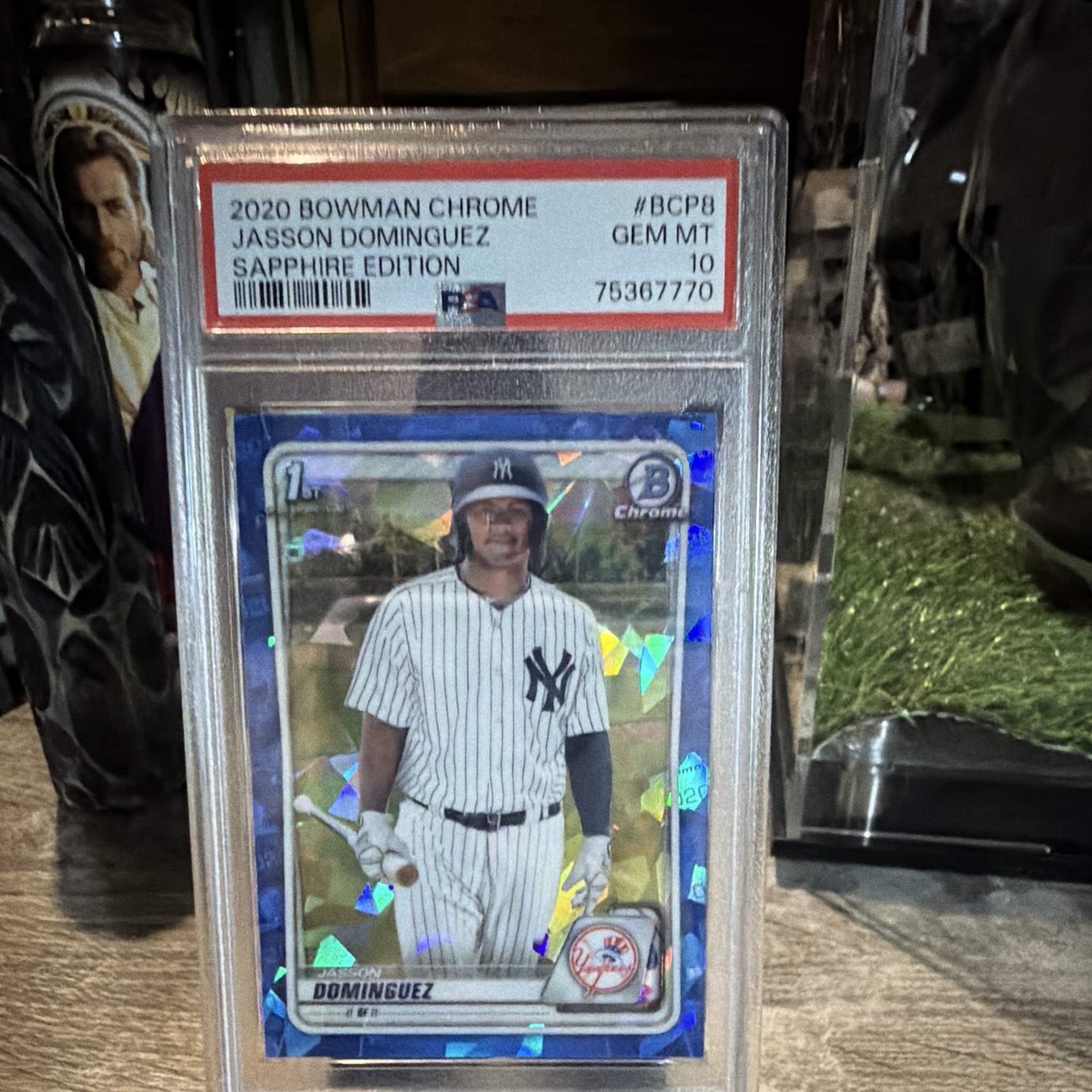 Topps 2020 Bowman Chrome Sapphire Jasson Dominguez Yankees #BCP-8 RC PSA 10
