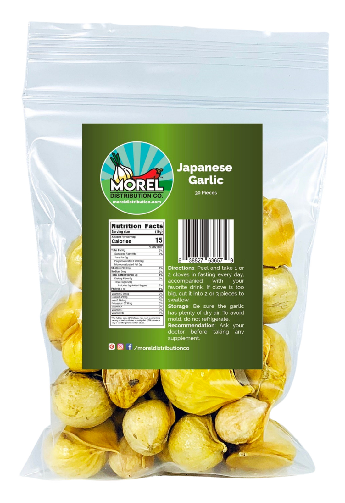 Japanese Garlic (Ajo Japones) Count per bag= 30-60-130 //100% Natural// 
