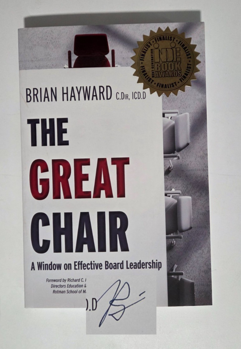 SIGNED & INSCRIBED The Great Chair — Brian Hayward | 1st Edition | 2020 PB
