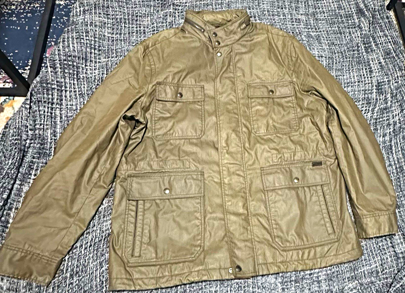 Coach Men’s 2XL Regular Green Field Jacket Zip/Snap Front Pockets Lined