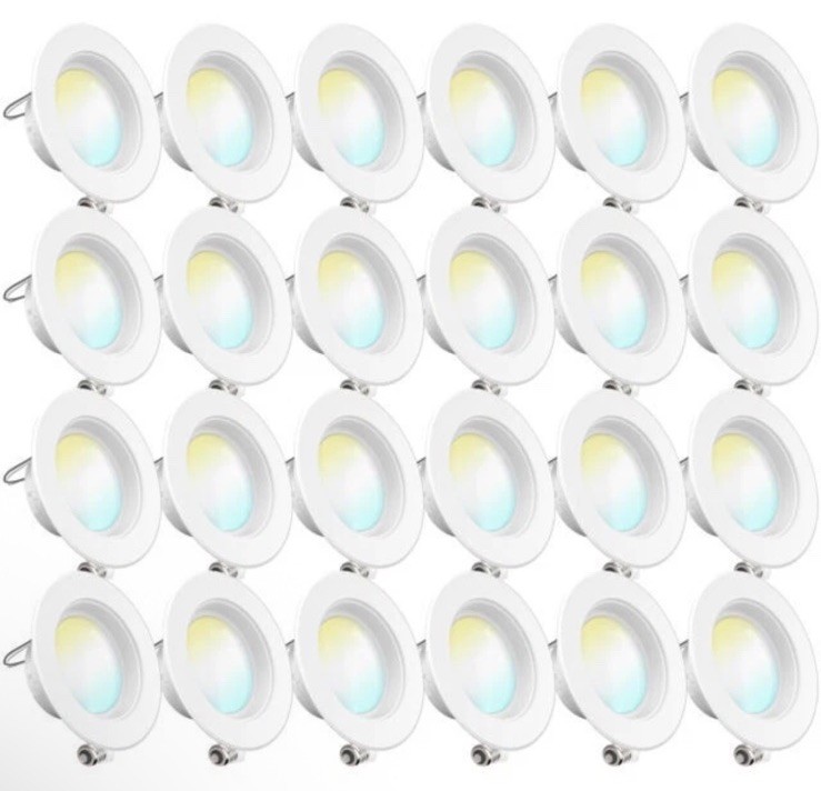 Sunco 24 Pack 4 Inch LED Recessed Lights, Retrofit Can 4 Inch, White 