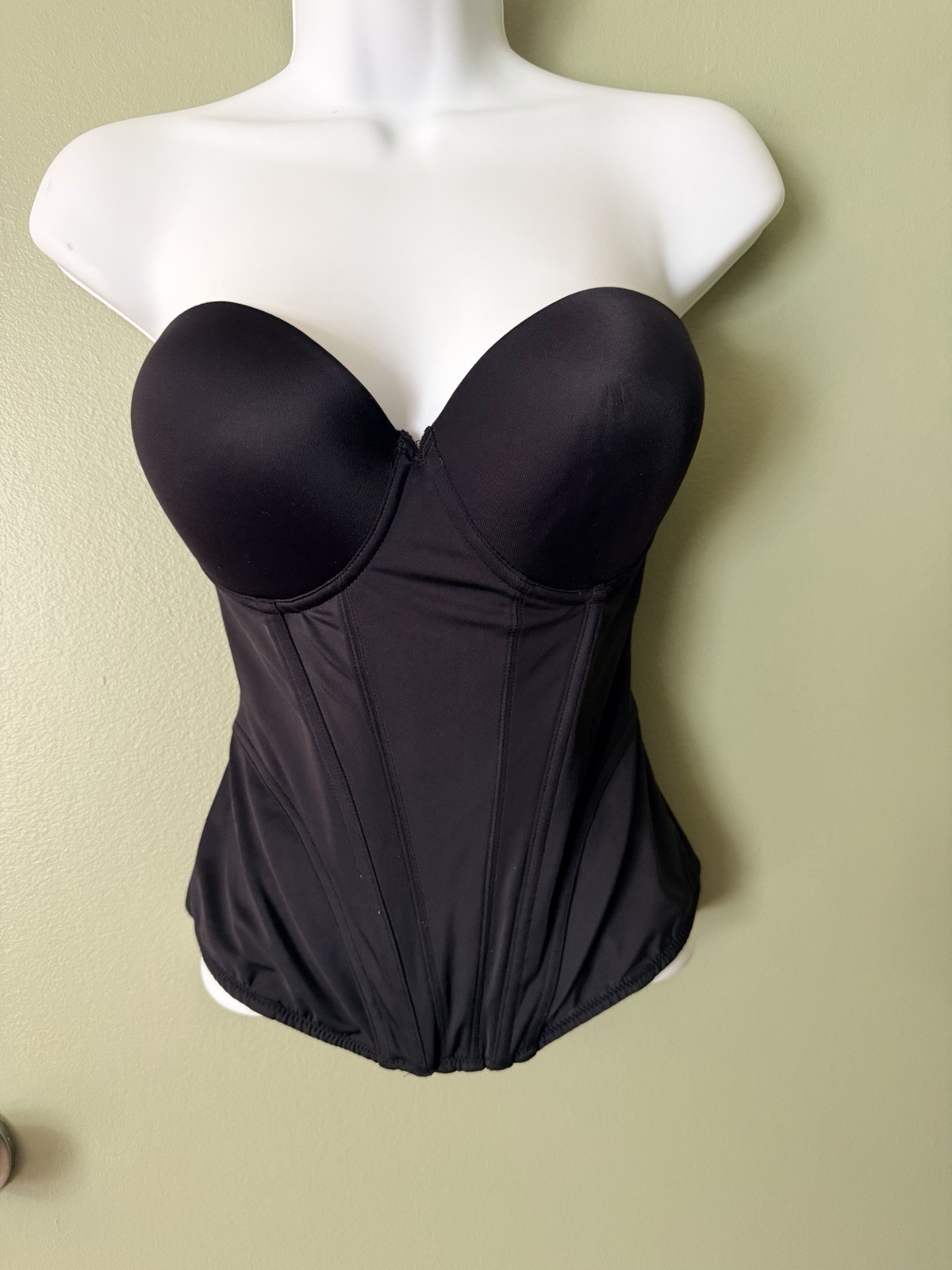 Jezebel Corset Bustier Cincher Corset Top 34D Black Lingerie Prom