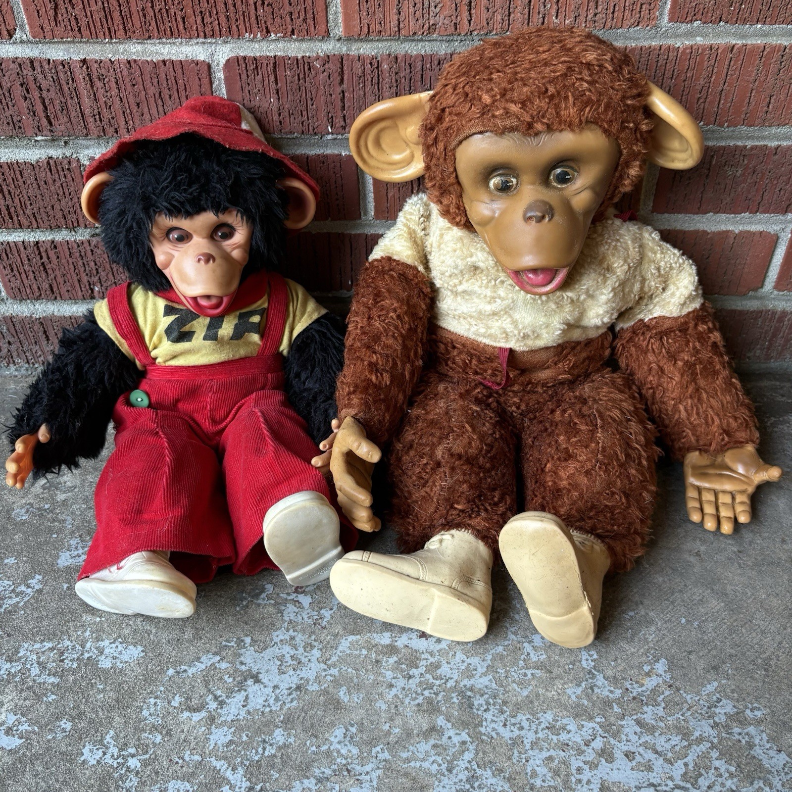 VTG 50’s Rushton Rubber Faced Monkey Lot Of 2 Zippy Mr. Bim Howdy Doody RARE