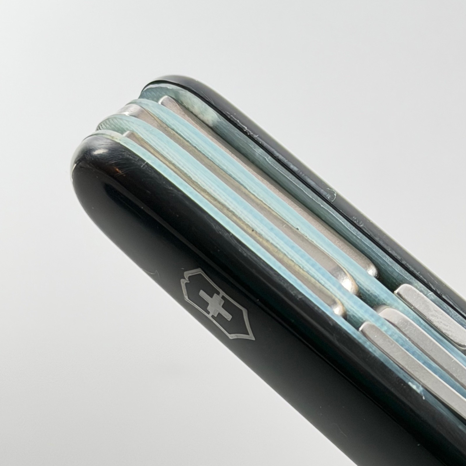 Victorinox Black Super Tinker Custom Sea Glass G10 Liners Green Tools SAK