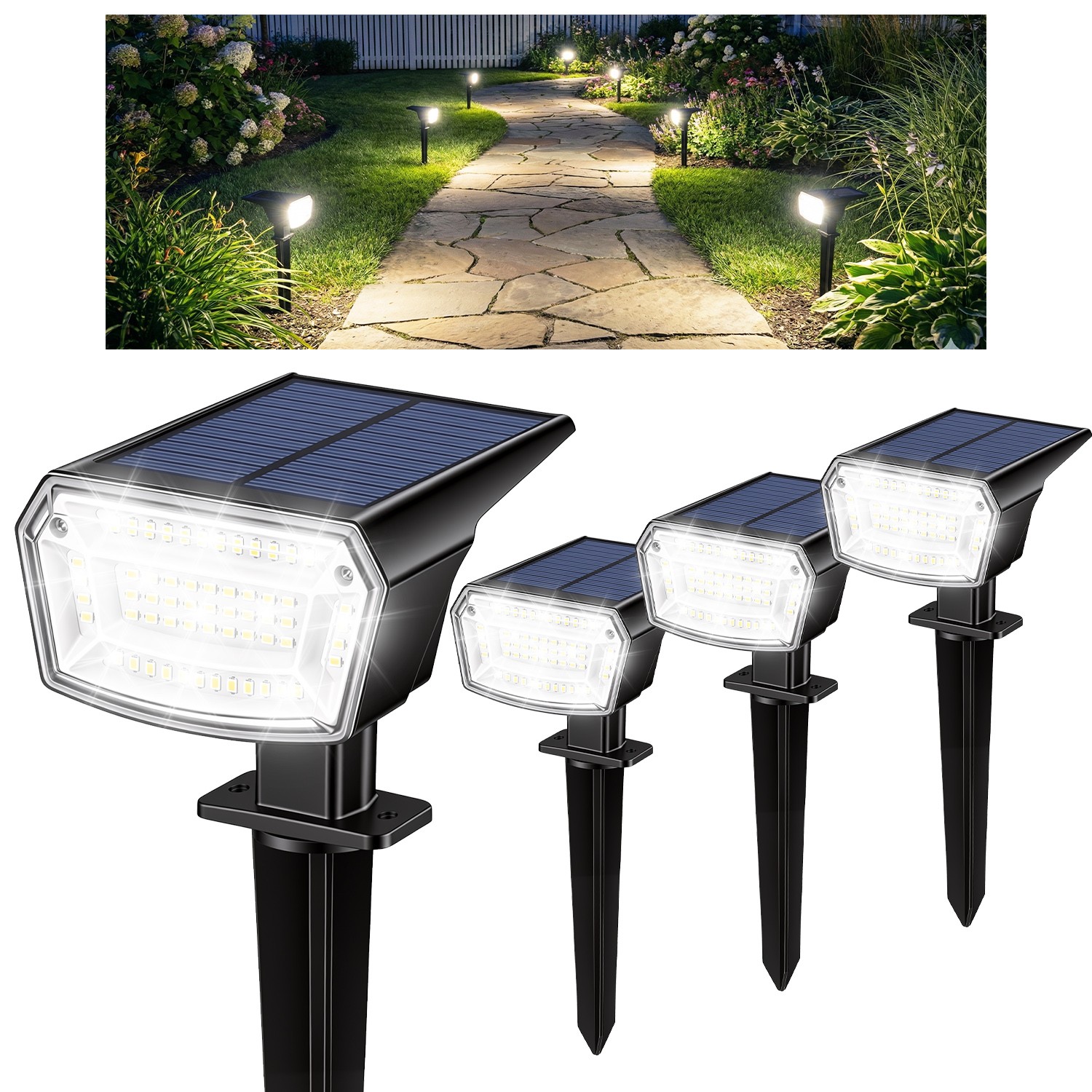 4/8Pack Solar Garden Lights Outdoor Waterproof Landscape LED Lights Pathway Yard