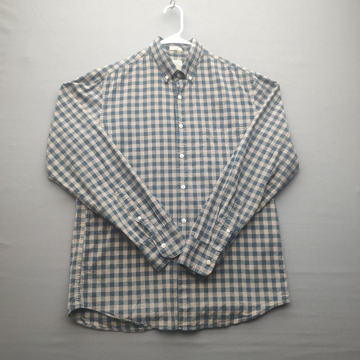 J. Crew Men\'s Slim Button Up Shirt, Multicolor Cotton Plaid, Size M