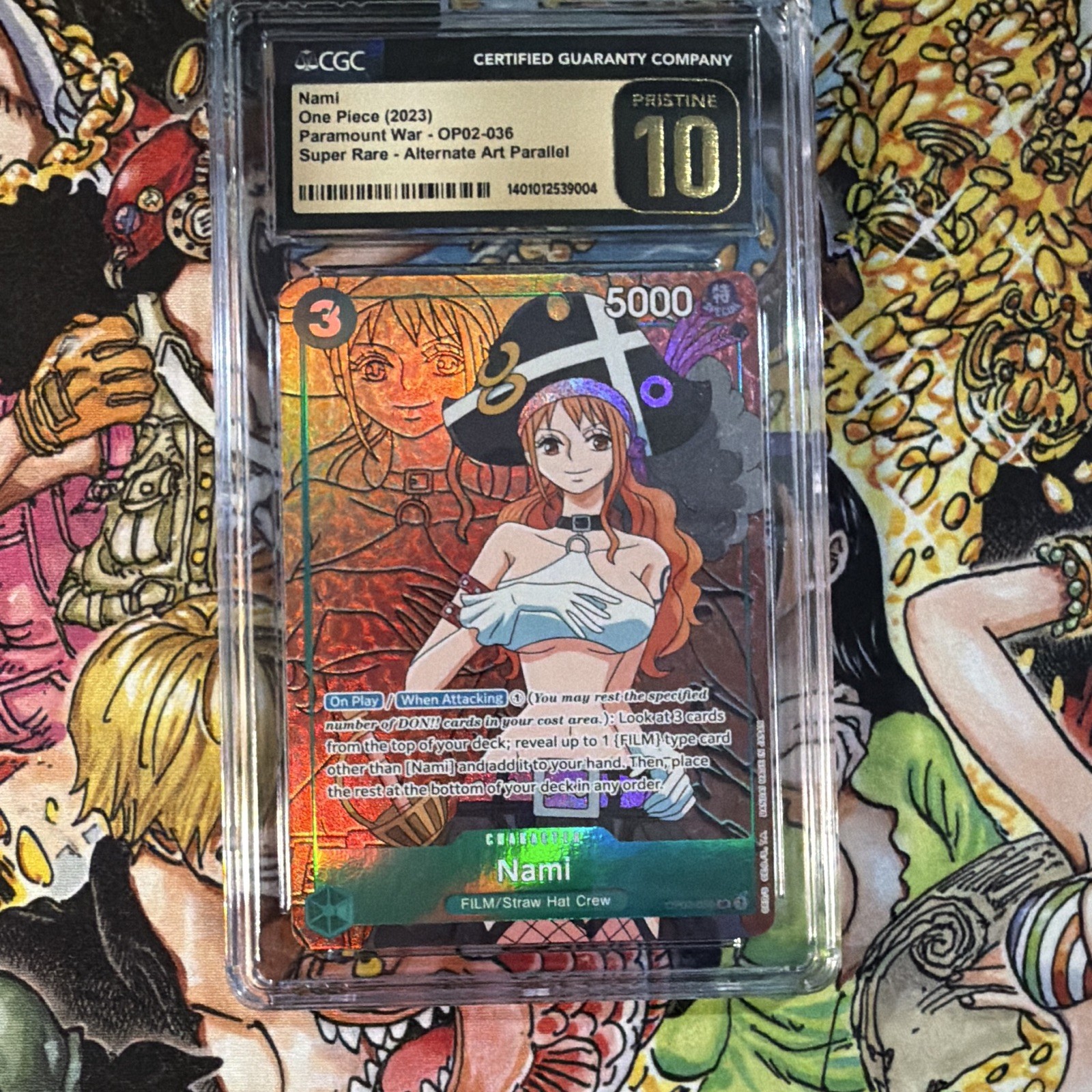 2023 One Piece Card Game Nami OP02-036 Alt Art Foil CGC Pristine 10 2023 One Piece Card Game Nami OP02-036 Alt Art Foil CGC Pristine 10