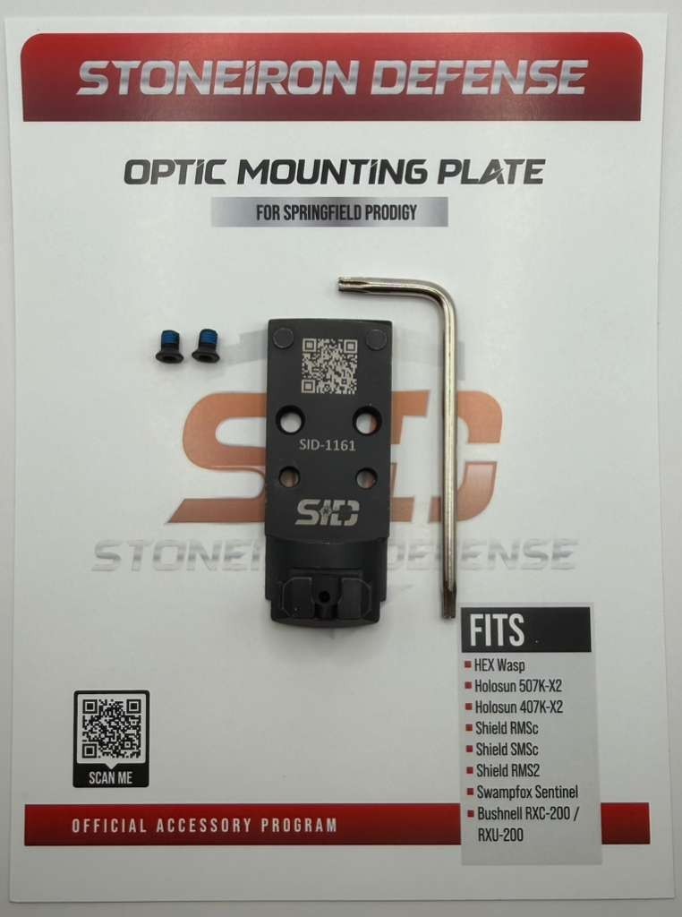 Springfield 1911 DS AOS Agency Optic Plate A12B Holosun 407K/507K / Shield RMSc