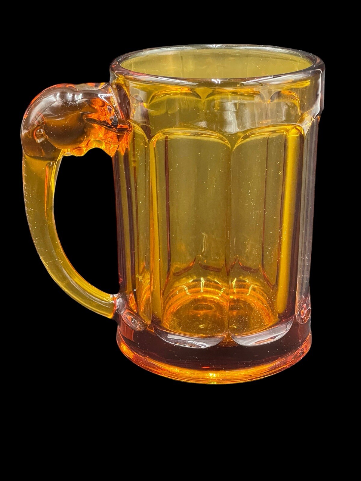 Vintage Heisey by Imperial Amber Elephant Handle Mug Glass Rare 5\