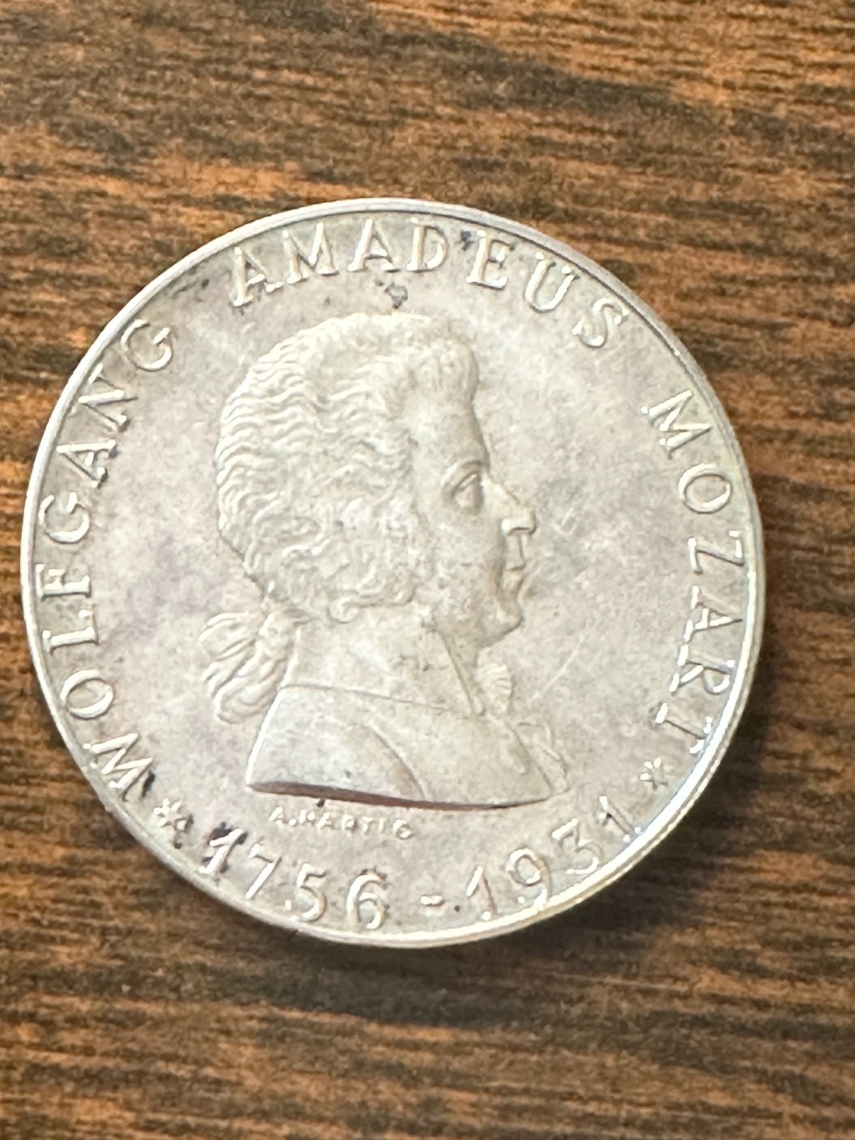 Austria 1931 Silver Medal--175th  Birth Anniversary of Wolfgang Amadeus Mozart