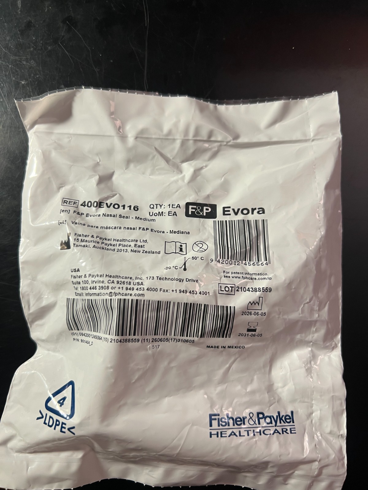 F&P Fisher & Paykel EVORA Nasal Seal Medium 400EV0116 CPAP Replacement Cushion