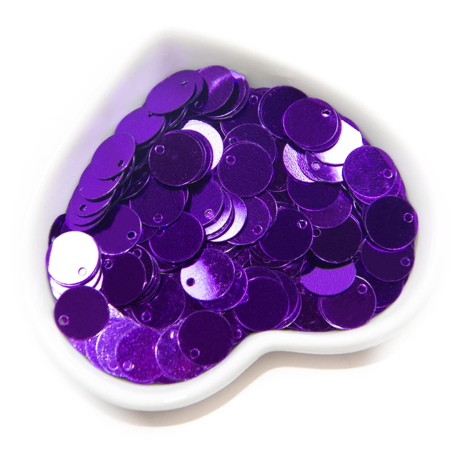 2000 Pcs Flat Round Sequins for Crafts, 10 mm Large Loose Paillettes, Purple ...