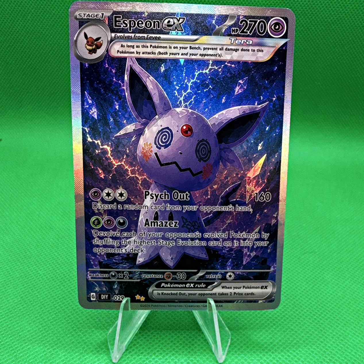 The Pokémon Company Pokémon TCG Espeon ex Ultra Rare Full Art Holo EN 029/162