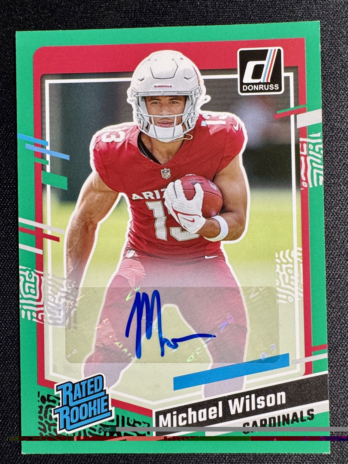 2023 Panini Donruss - Rated Rookie Michael Wilson #303 Green Autographs (AU, RC)