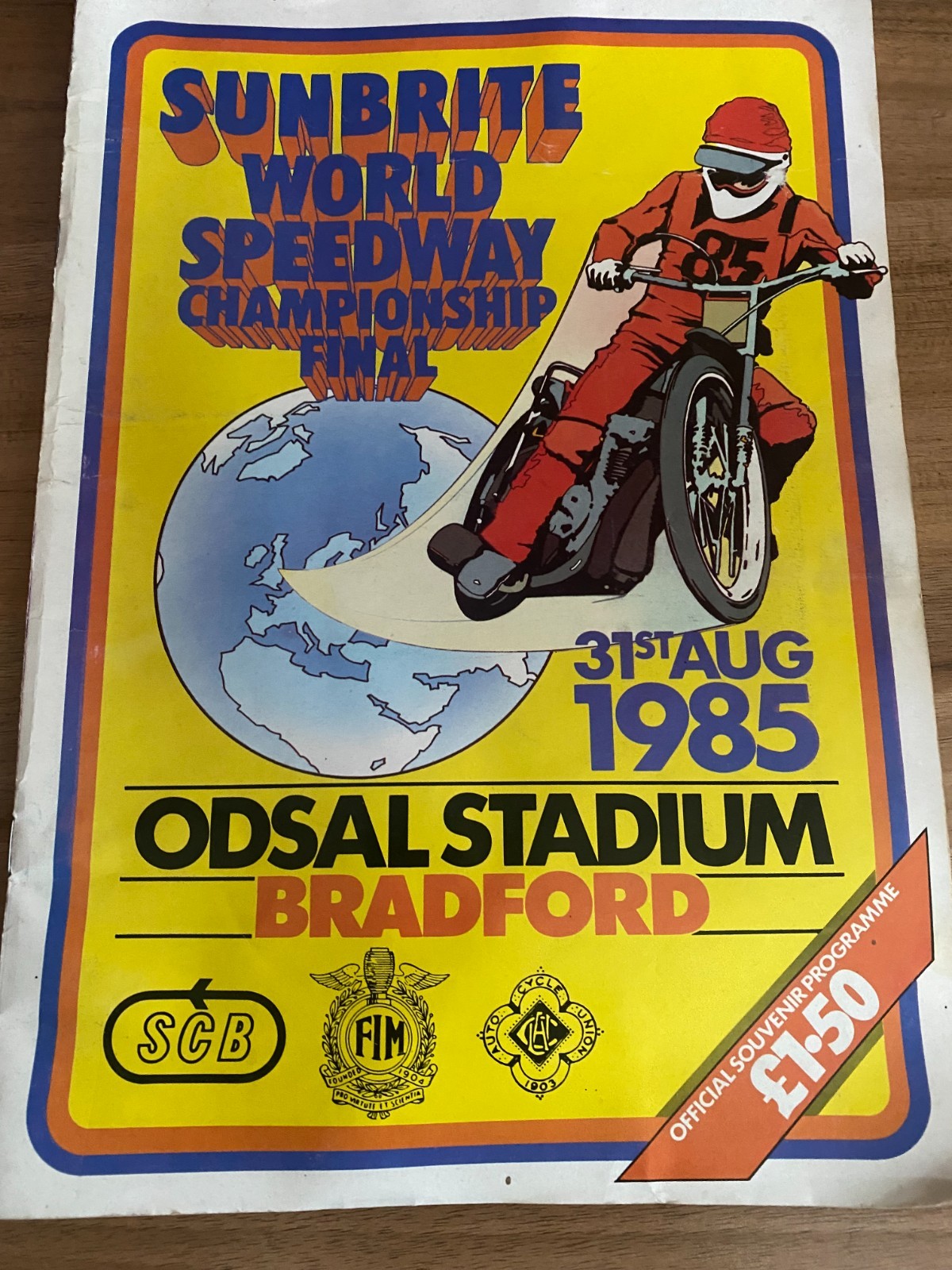 VINTAGE 1985 WORLD SPEEDWAY CHAMPIONSHIP FINAL PROGRAMME BRADFORD ODSAL GUNDERSE