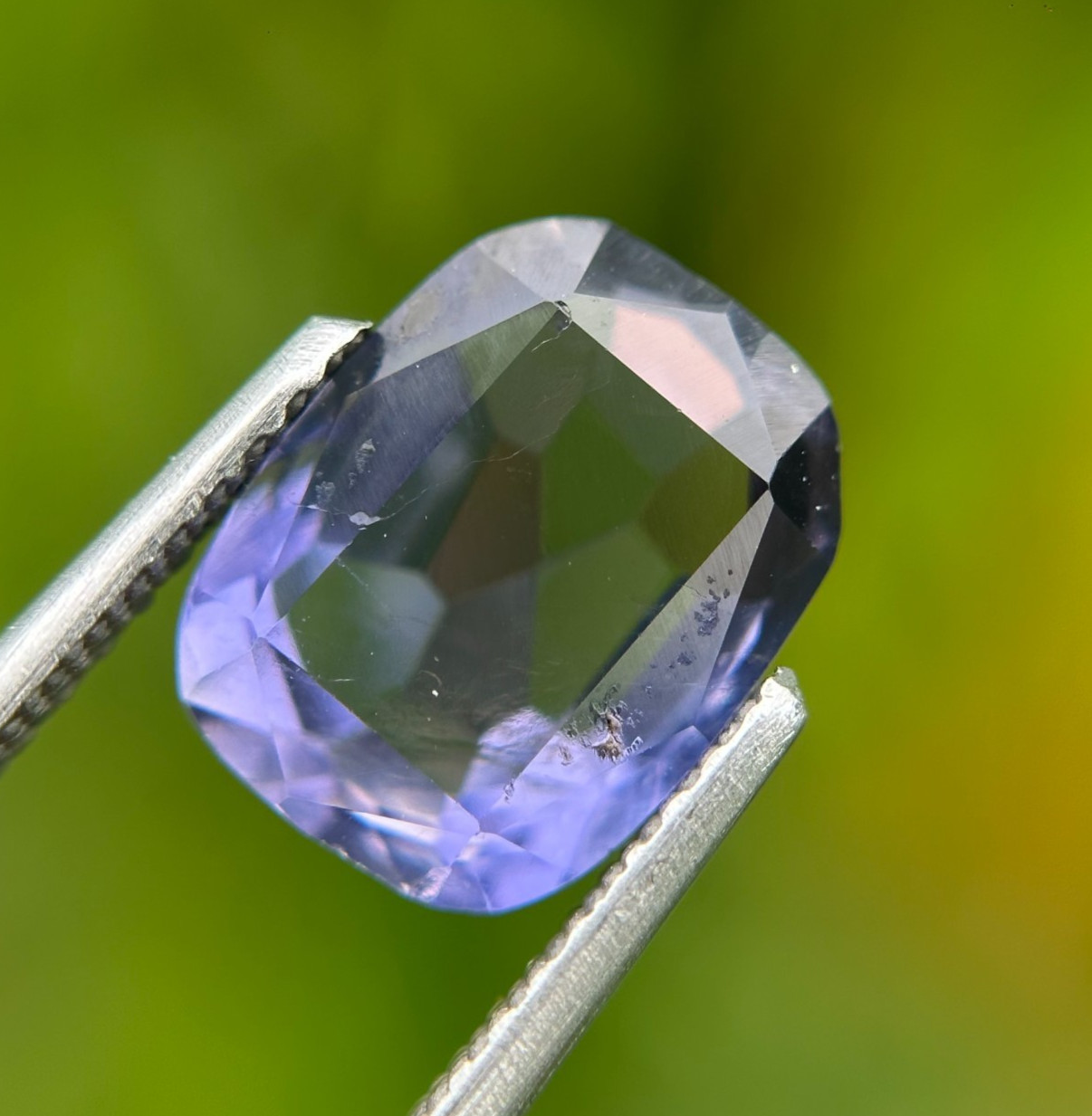Natural Iolite - 2.1 Carat, 9.6x7.4mm Cushion Cut Faceted Loose Gemstone.