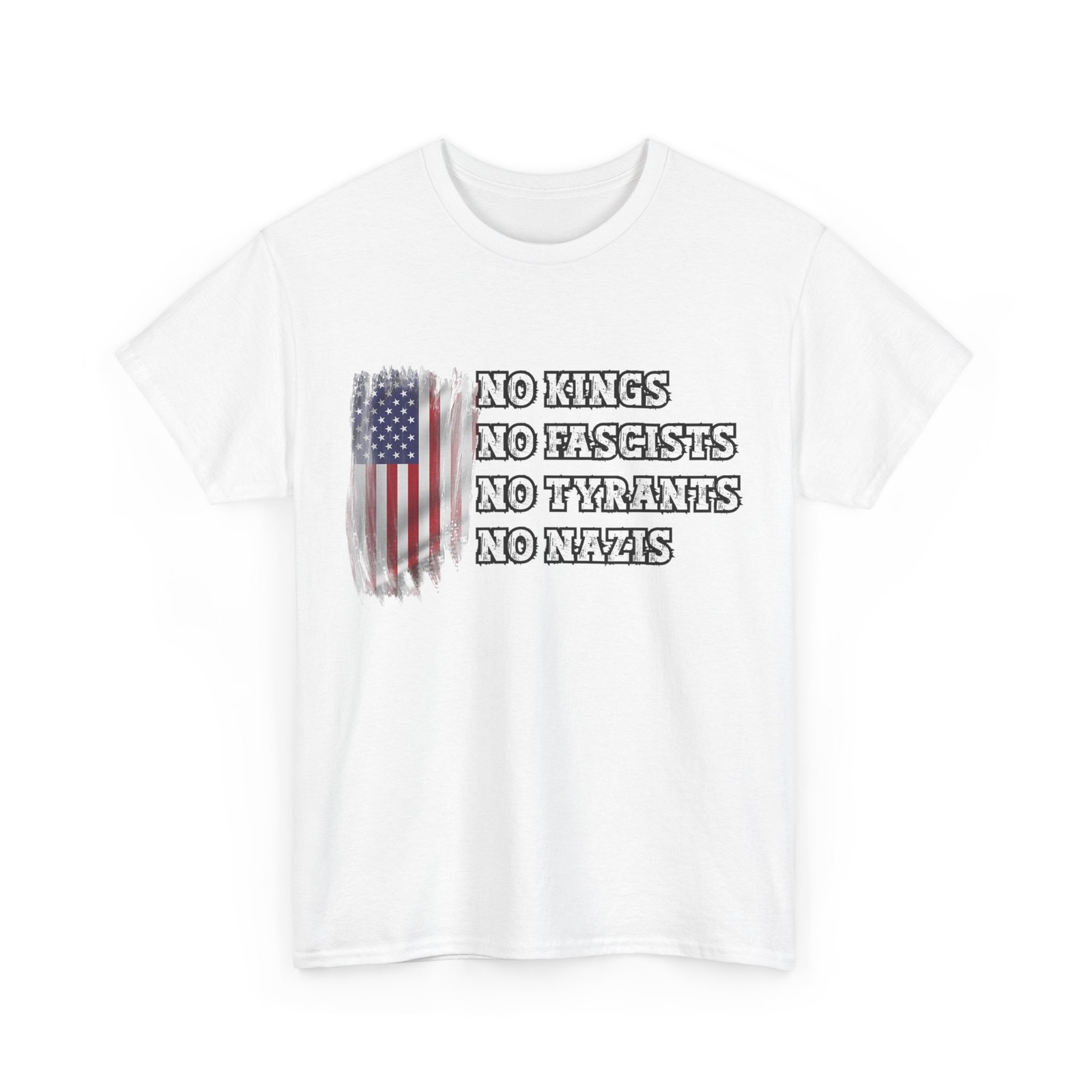 No Kings No Fascists No Tyran T-Shirt, No Kings in America USA Flag Shirt