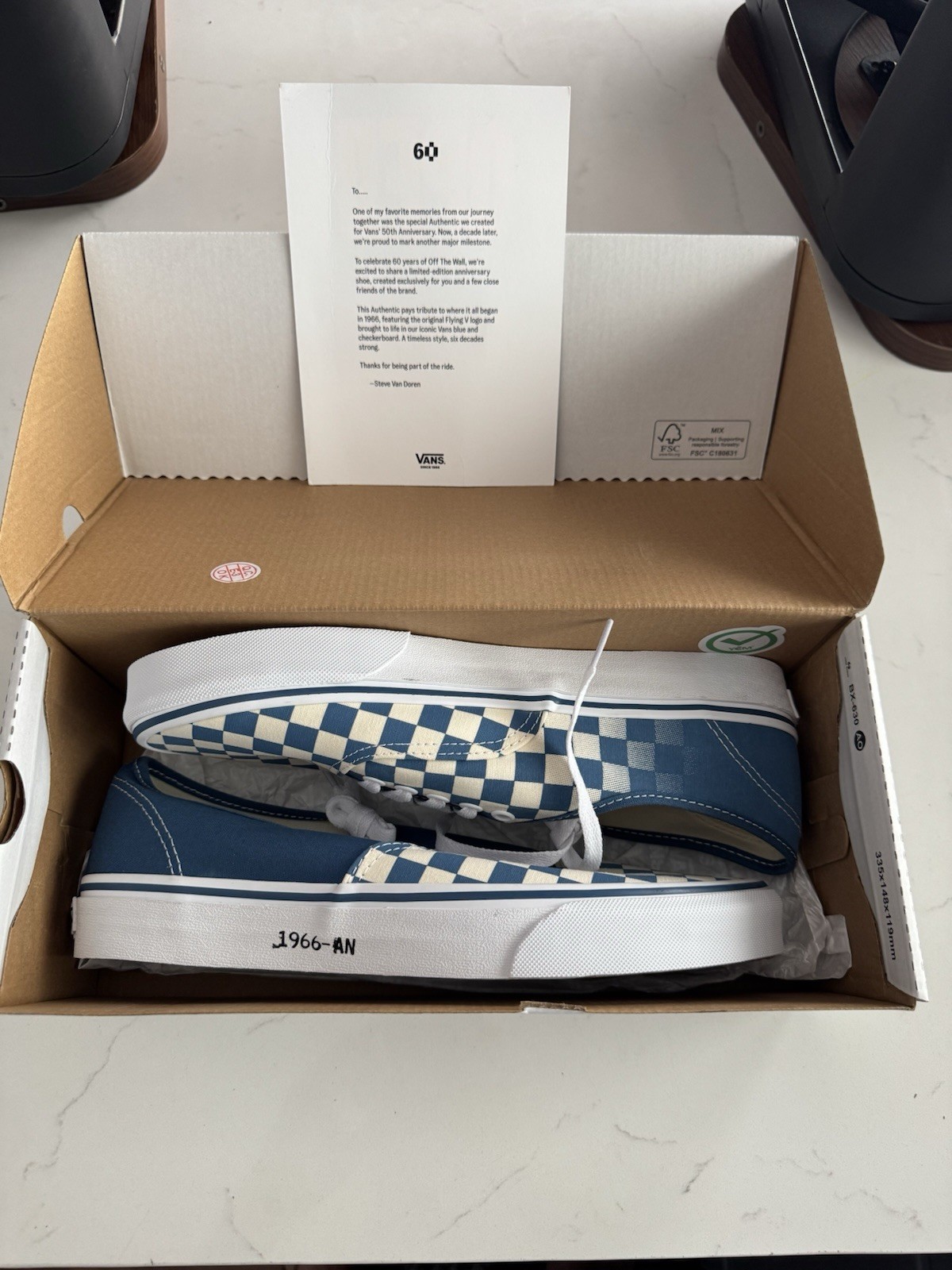 Vans Authentic 60th Anniversary Checkerboard Size M10.5 W12.0 ***NEW***
