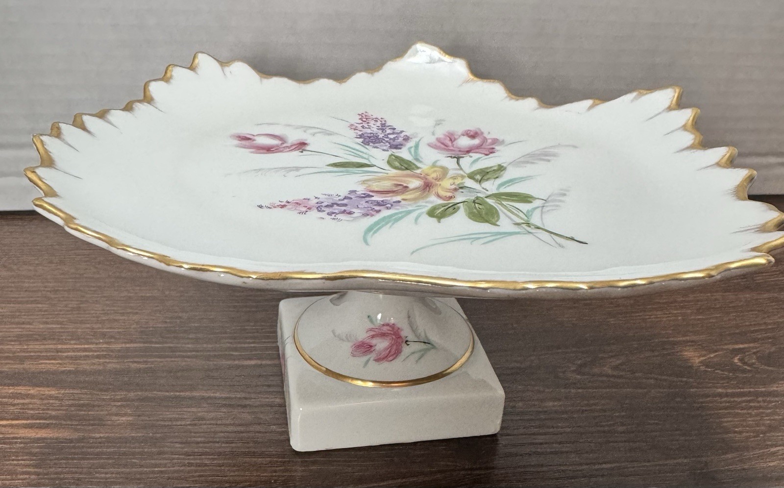 Vintage Limoges Porcelain Centerpiece Tazza / Footed Compote Dish - France Vintage Limoges Porcelain Centerpiece Tazza / Footed Compote Dish - France