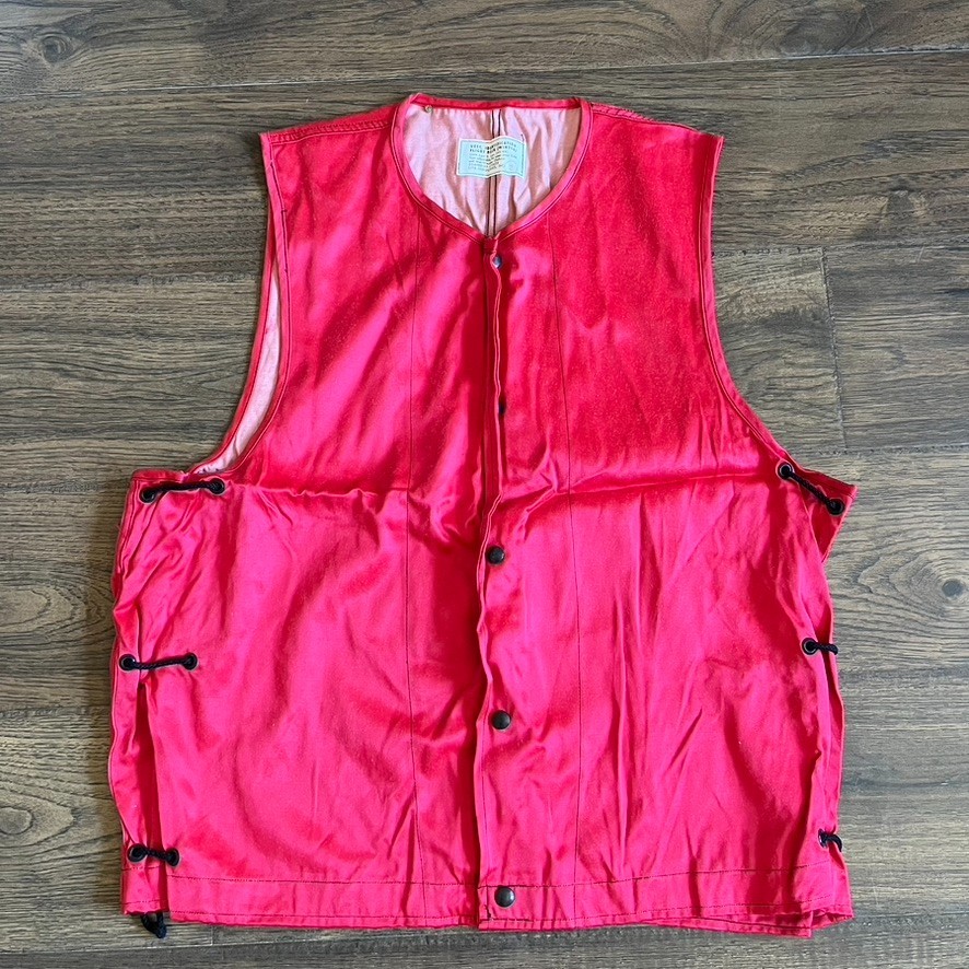Red Flight Deck Identification Vest (Winter) Sz. L/XL VTG Military Wet Weather