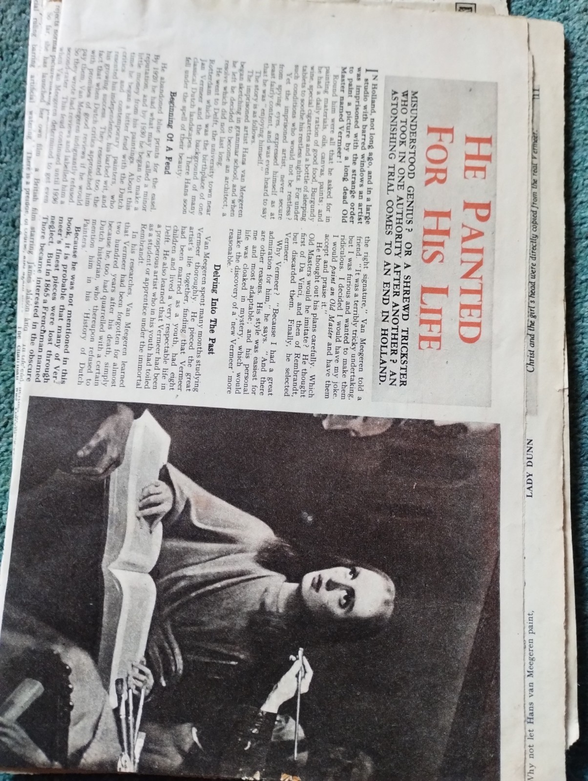 Sk242 Ephemera 1947 Article artist Hans Van Meergeren 