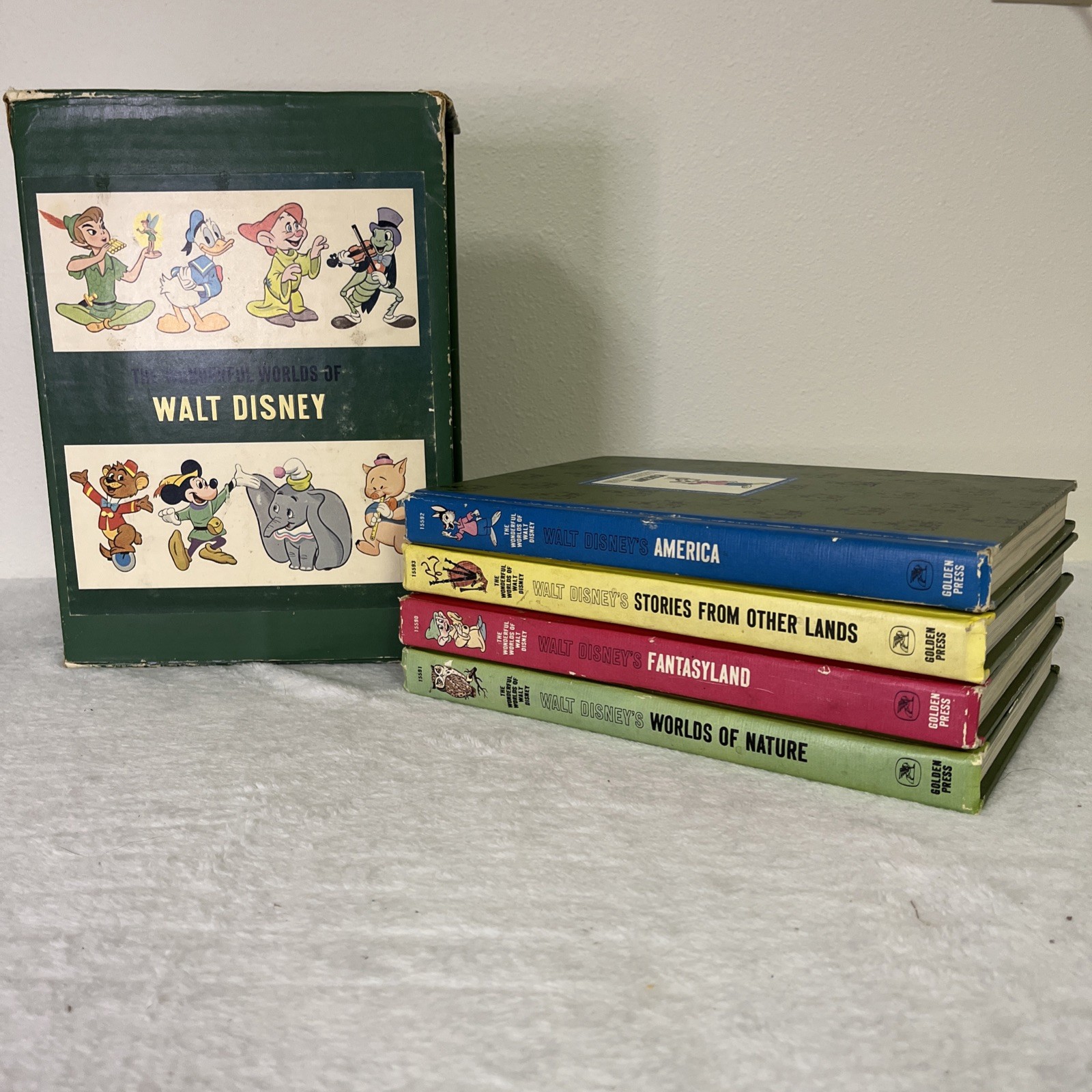 The Wonderful Worlds of Walt Disney Golden Press 4 Book Box Set 1965 Vintage