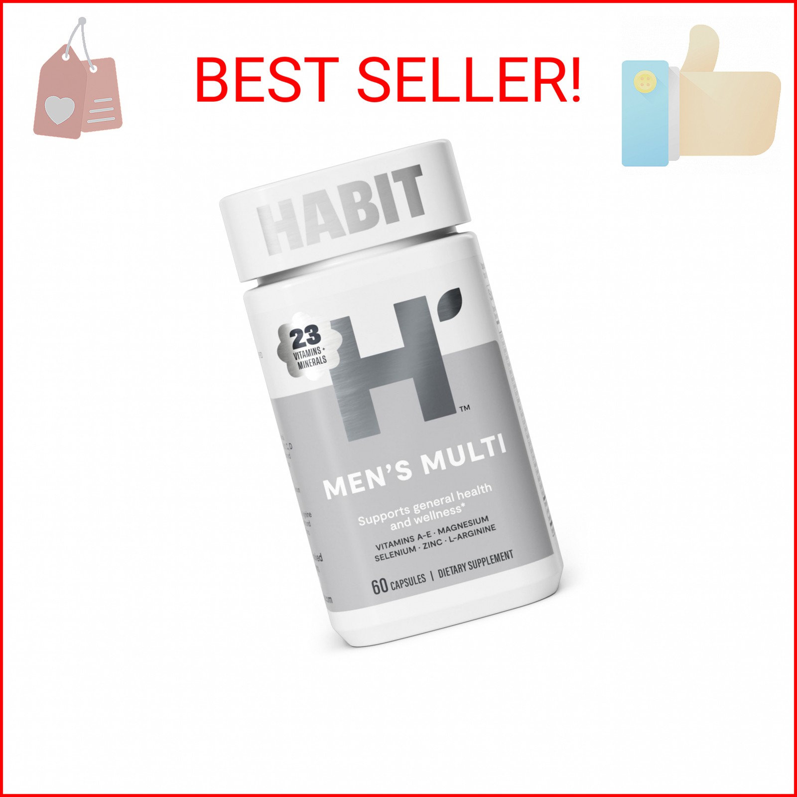 Habit Men\'s Multivitamin, Supports Health & Wellness, Vitamins A-E, Magnesium, Z