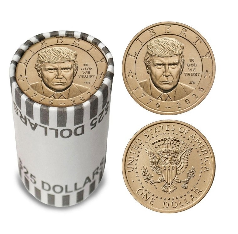 NEW 2026 Donald J. Trump $1 Coin Roll - America 250 Bank Sealed Possible Privy 