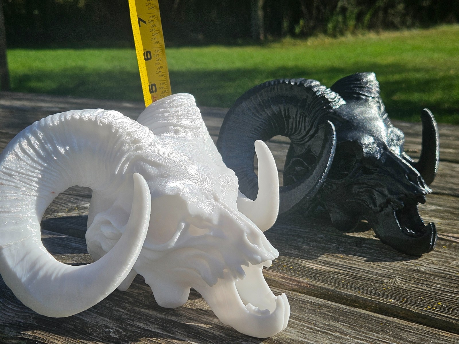 Ram Skull with Horns – Decorative or Functional Wall Mount Truck Hood Ornament