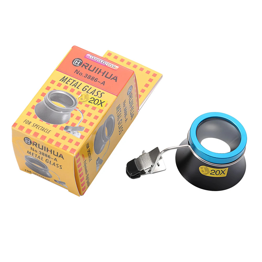 5X 10X 20X Eyeglass Magnifier Clip-On Eye Loupe Magnifying Lens Eyepiece