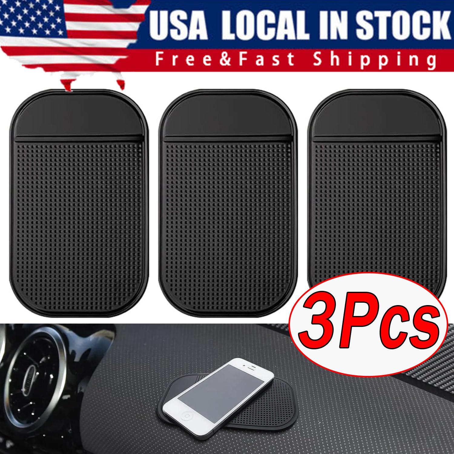3Pcs Car Magic Anti-Slip Dashboard Sticky Pad Non-slip Mat GPS Cell Phone Holder 3Pcs Car Magic Anti-Slip Dashboard Sticky Pad Non-slip Mat GPS Cell Phone Holder