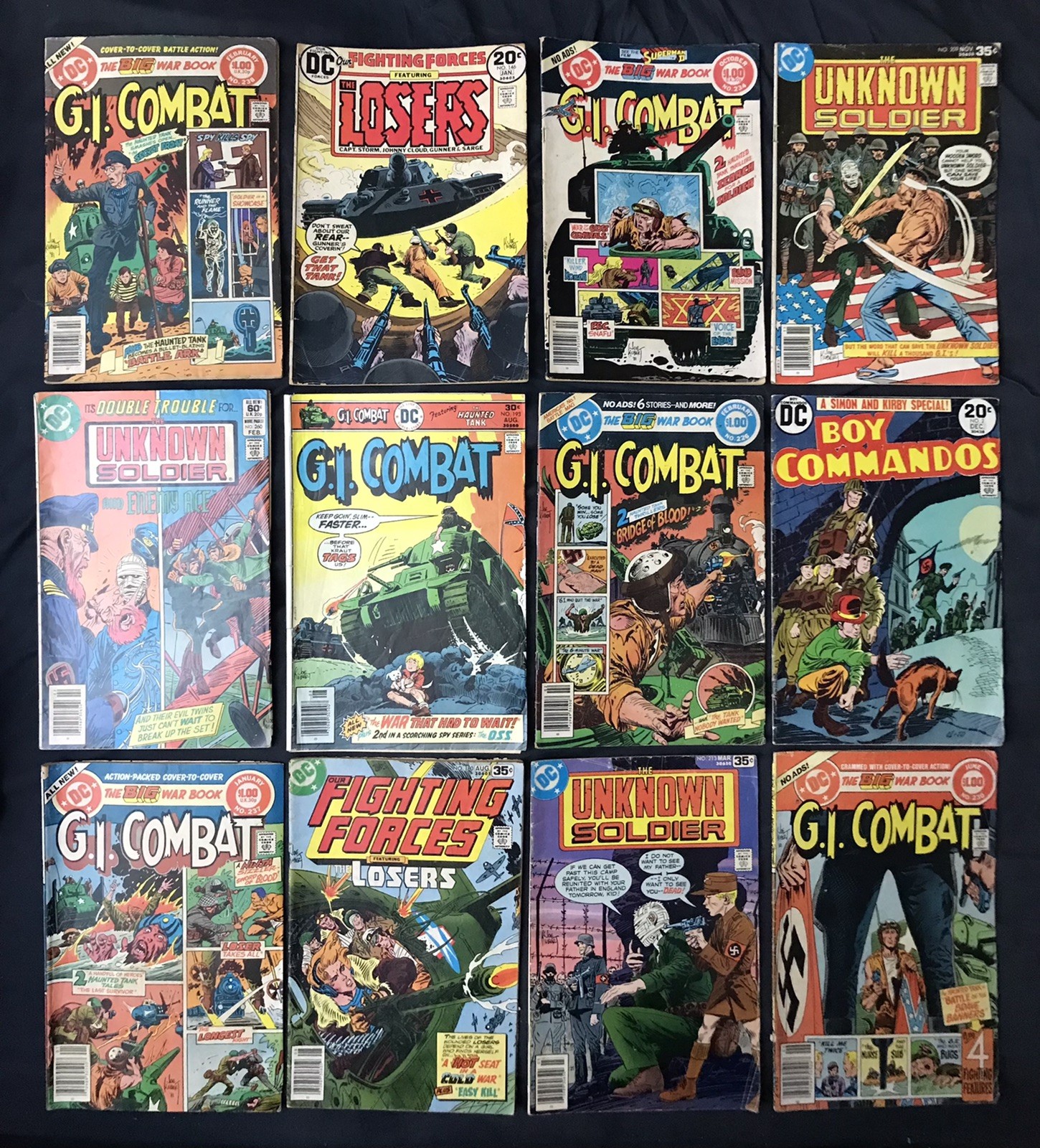 DC WAR lot of 12 comics: G.I. Combat, Our Fighting Forces, Unknown Soldier...