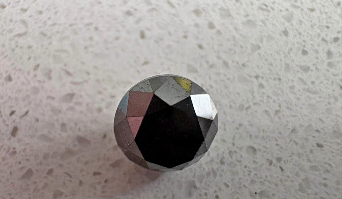 1.86ct natural black diamond Gemstone round cut For jewelry.