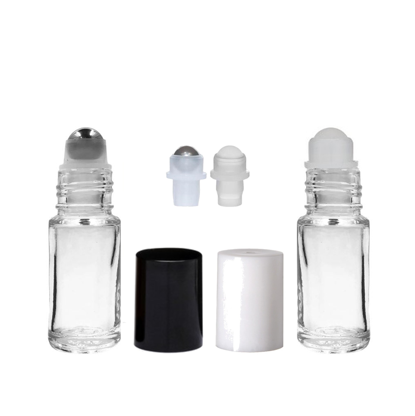 144 Mini Glass Roller Bottles, Cologne Travel Bottles, 5 ml dram Small Roll On
