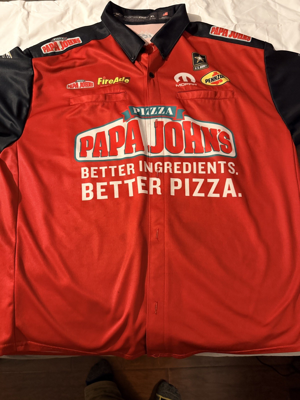 Leah Pritchett NHRA Papa John's Pit Crew Shirt- X Large