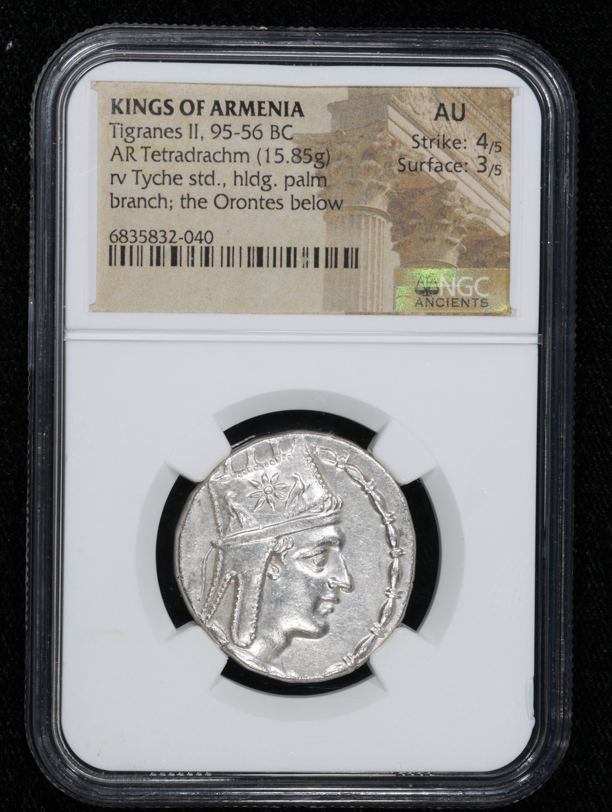 Tigranes II AR Tetradrachm Kings Of Armenia Silver Coin 95-96 BC • NGC AU