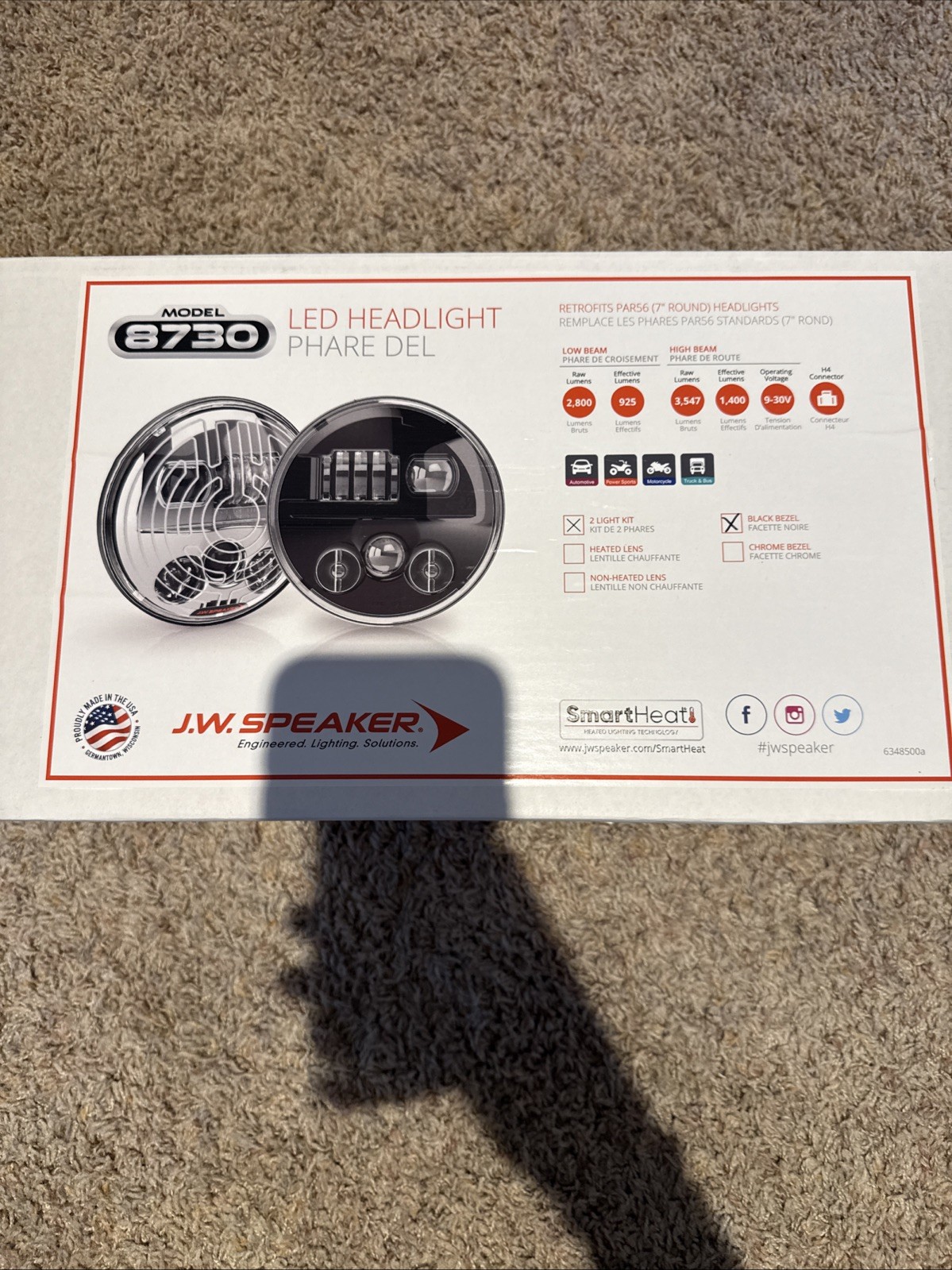 JW Speaker 557493 0557493 LED Pair Model 8730 Pro Shallow Back 7