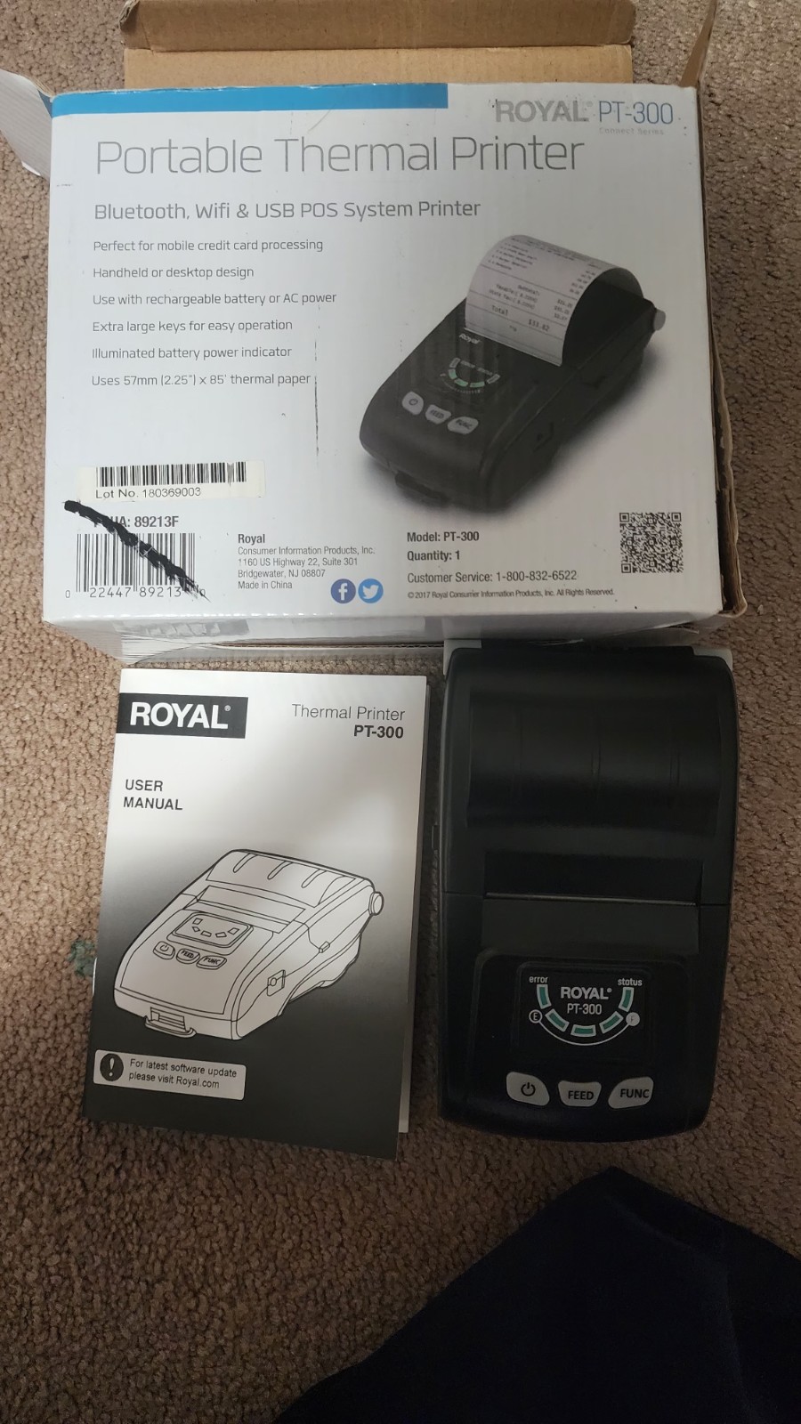 ROYAL PORTABLE THERMAL PRINTER PT-300 Thermal Printer RECEIPT PRINTER ROYAL PORTABLE THERMAL PRINTER PT-300 Thermal Printer RECEIPT PRINTER