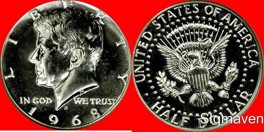 1968 S 40% Silver Kennedy Half Dollar Gem Proof
