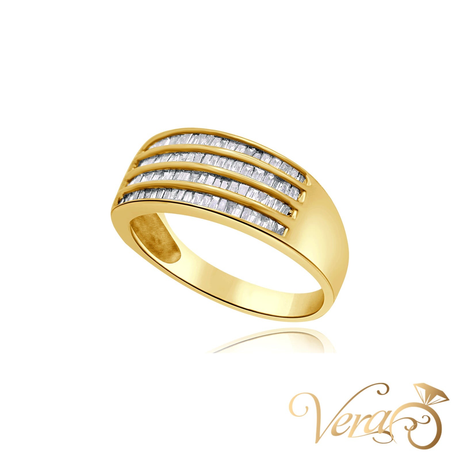14K YG Men Ring 1.60 ct NAT, Size 11.25, 6.4g
