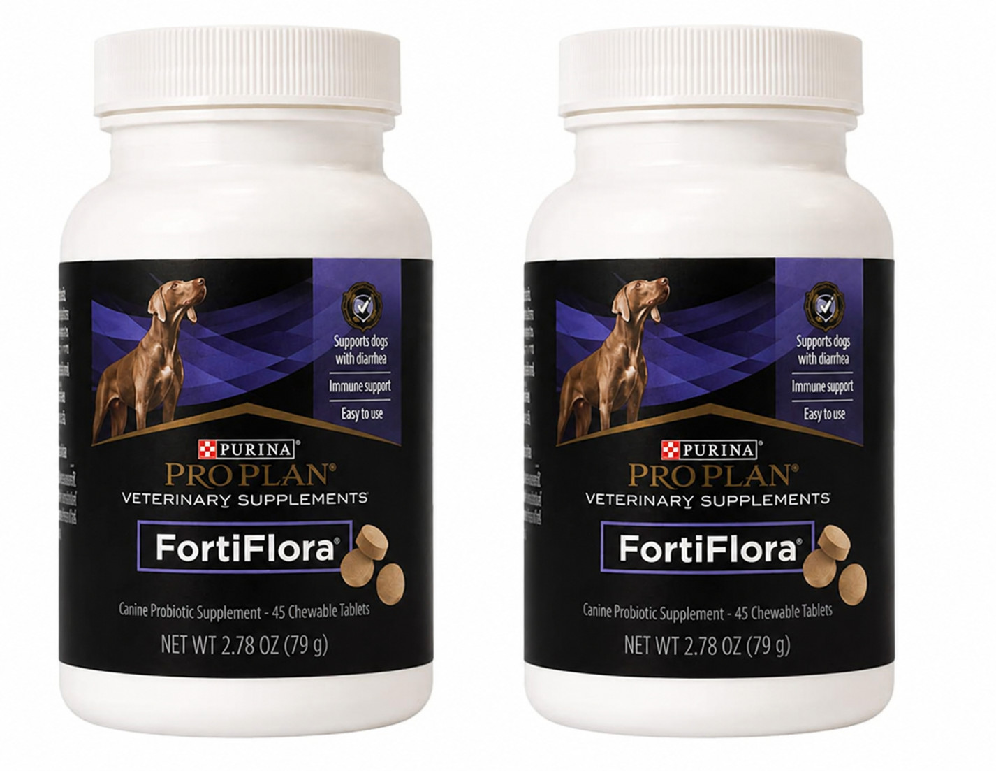 2-Pack Purina Pro Plan FortiFlora Veterinary Supplement for Dogs – 90 Chewable