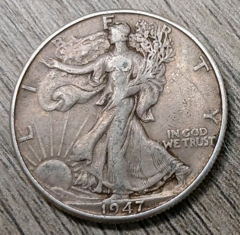 1947-D VF 90% Silver Walking Liberty Half Dollar - 