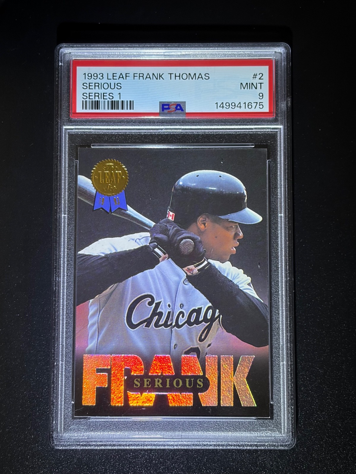 1993 Leaf - Frank Thomas Serious Frank Thomas #2 PSA 9 1993 Leaf - Frank Thomas Serious Frank Thomas #2 PSA 9