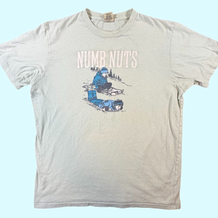 Vintage Abercrombie & Fitch Numb Nuts T Shirt XL Crude Humor Sledding 90s A&F