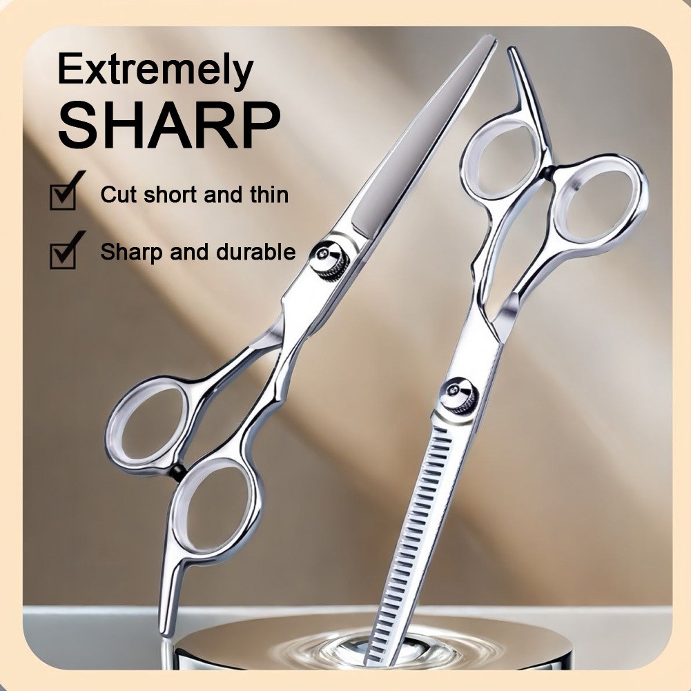 2PCS Pro Hair Cutting Scissors Set - Thinning Shears | Barber Salon & Home Use 2PCS Pro Hair Cutting Scissors Set - Thinning Shears | Barber Salon & Home Use